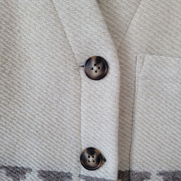 Vintage Aztec 80s Sleeveless Boho Patterned Wool Vest - Picture 2 of 10